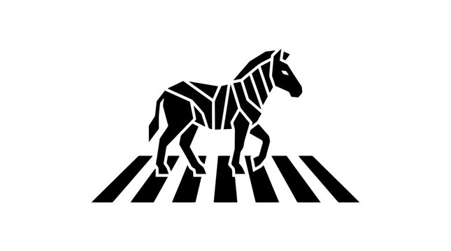 Black and white zebra crossing road.