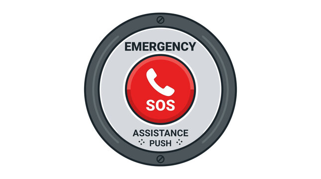 National Disability Independence Day emergency SOS assistance button illustration