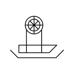 Simple boat with ship wheel and crosshair target design © MOSTFIROJA