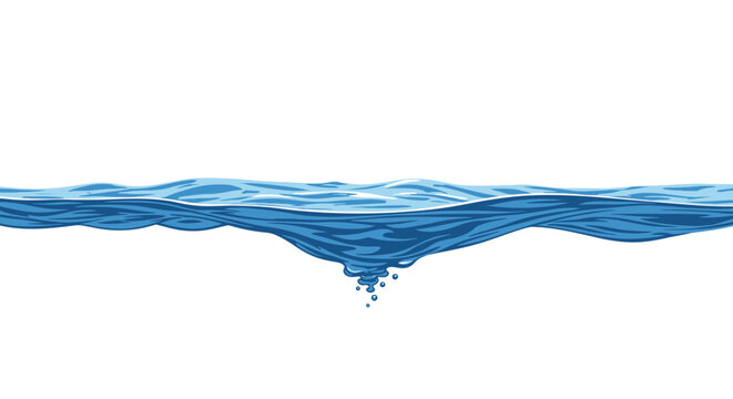 Water Surface with Droplet Falling Down.