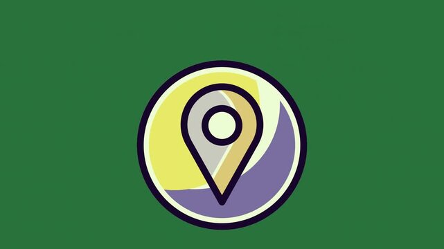 Map Pin Animated Green Screen Chroma Key Background