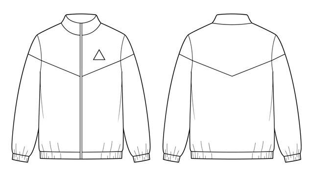 Sport training jacket with triangle logo on transparent background