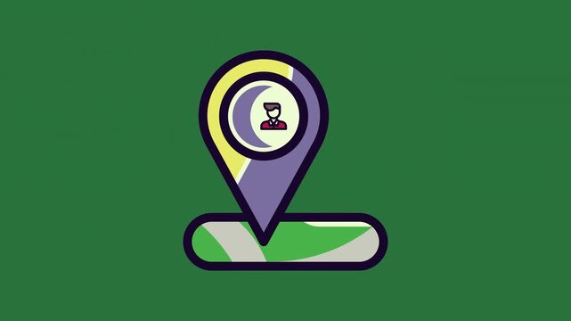 Map Pin Animated Green Screen Chroma Key Background