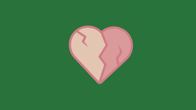 Broken Heart Animated Green Screen Chroma Key Background