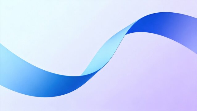 Blue ribbon flowing on gradient background