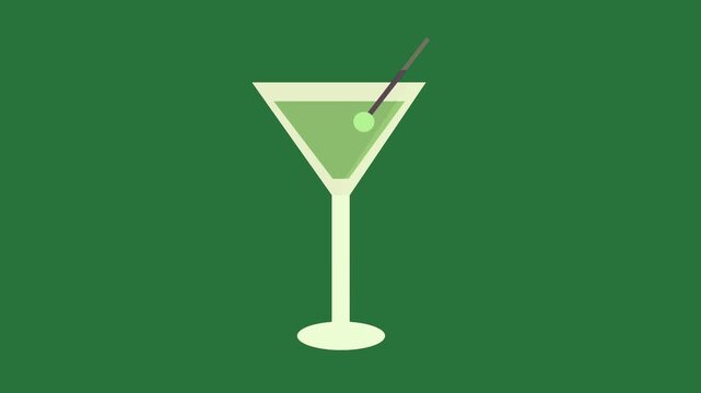 Border Martini Animated Green Screen Chroma Key Background