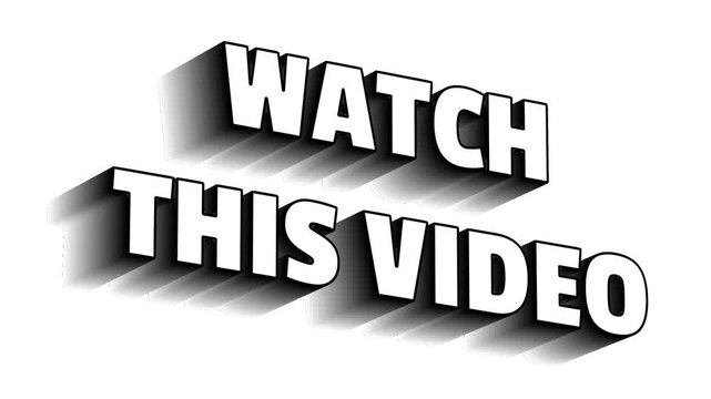 Watch this video text animation with long black drop shadow effect over isolated white background