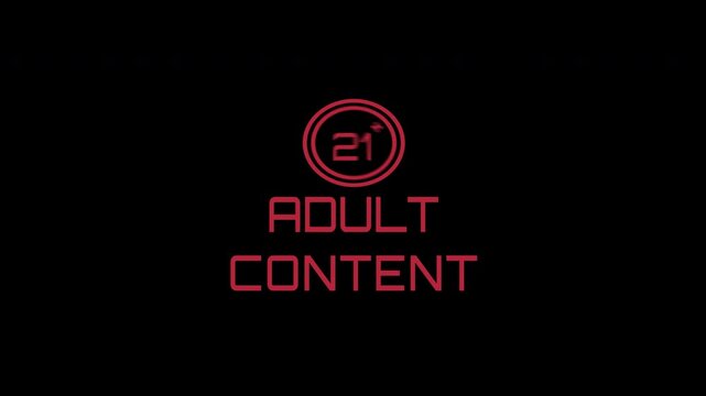 Age Restricted Content Warning Animation 21 Plus Alpha Channel