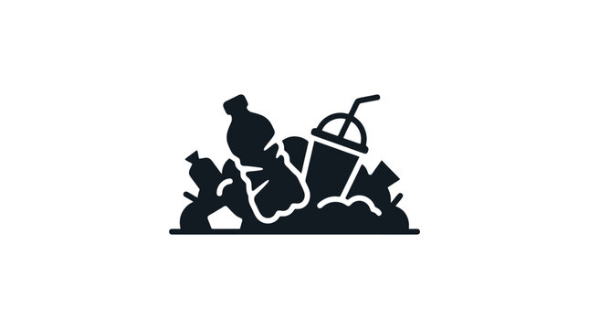 A silhouette of a person raking leaves.