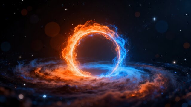 Cosmic ring of fire and blue energy
