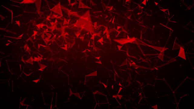 Dynamic red fractal patterns emerge against a black background, creating an intense and captivating visual display that conveys energy and complexity in design.