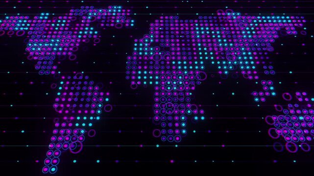 Futuristic digital planet Earth with glowing global communication network. Concept of worldwide data transfer, satellite internet connections, global business technology and cyber security.