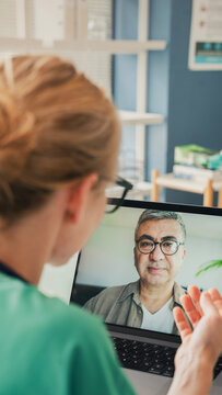 Telemedicine video call between doctor and patient