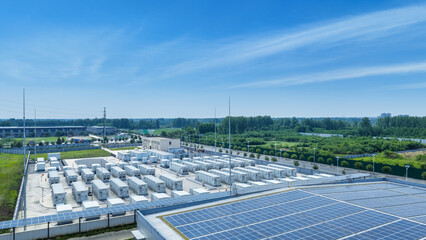 Energy Storage Power Station with Rooftop Photovoltaic © chungking