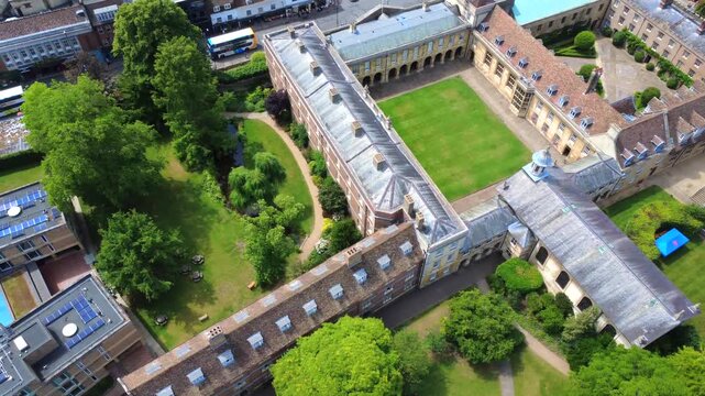 Emmanuel College Cambridge 4K Aerial Drone Footage