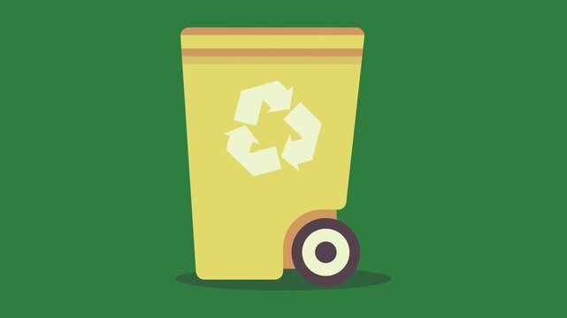 green screen man in suit tie standing yellow trash can animated chromakey design cartoonish backgrounds layers style elements figure depth