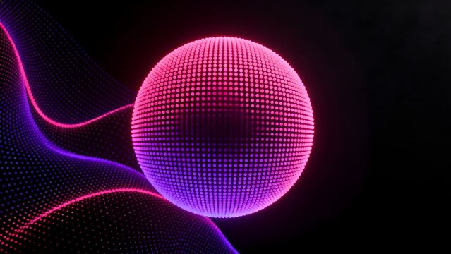 Abstract sphere with glowing dots