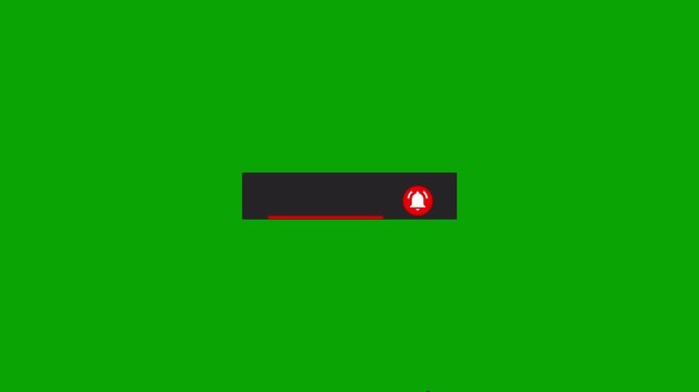 Animated YouTube Subscribe Button for Video Overlay. Like Subscribe Bell Notification Button, subscribe to channel. Green Screen