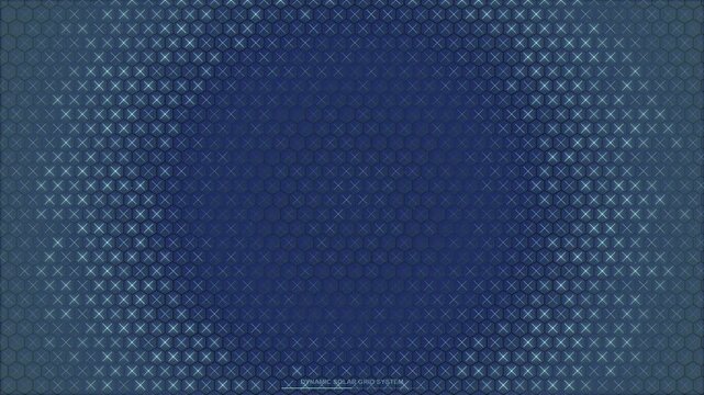 Dynamic hexagonal grid pattern animation with white lines on blue background