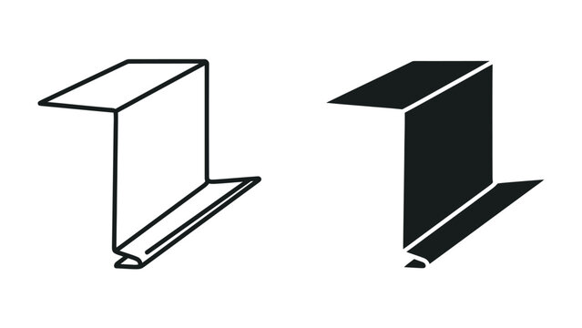 Z-Folds Illustration: A graphic representation of Z-shaped metal profiles, shown in both line drawing and silhouette, demonstrating structural components.