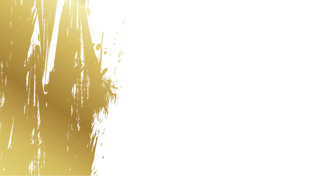 Powerful gold vertical brush stroke Japanese style abstract background