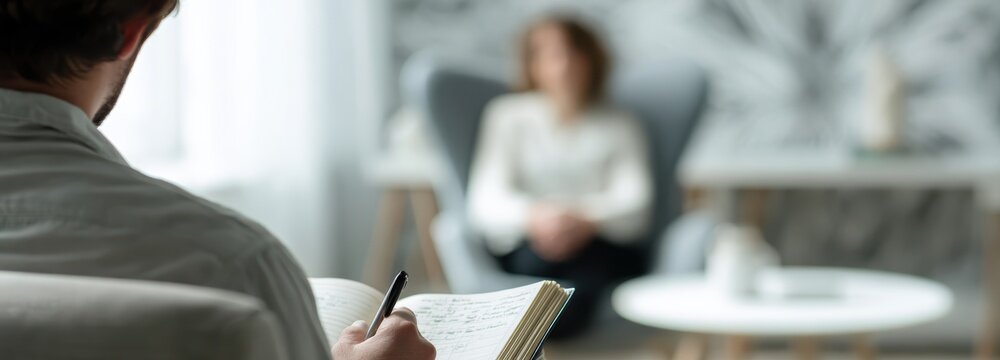 Therapy session in a rehabilitation center with patient and therapist present