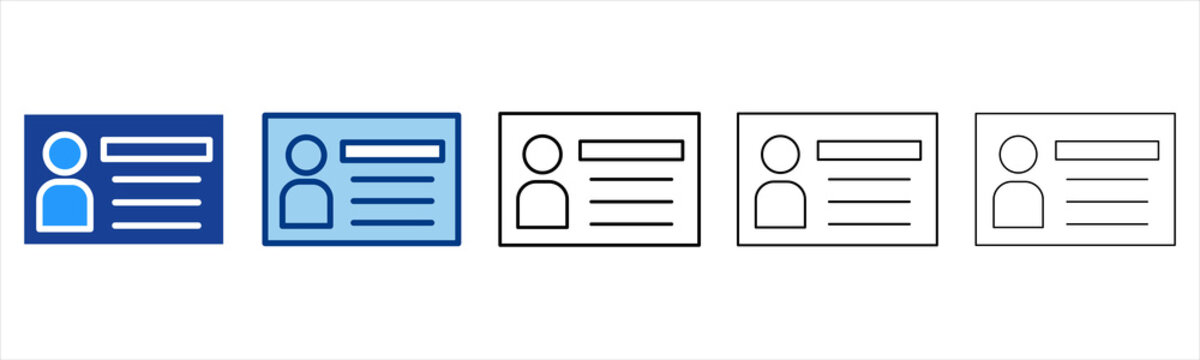 Member Card  Icon In Different Color And Outline Style 