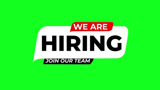We are hiring to join our team . Word Text animation with Kinetic Typography