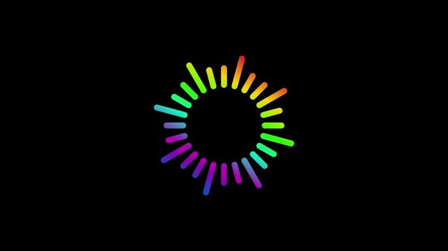 animated transparent loading moving circle rotating color neon gradation