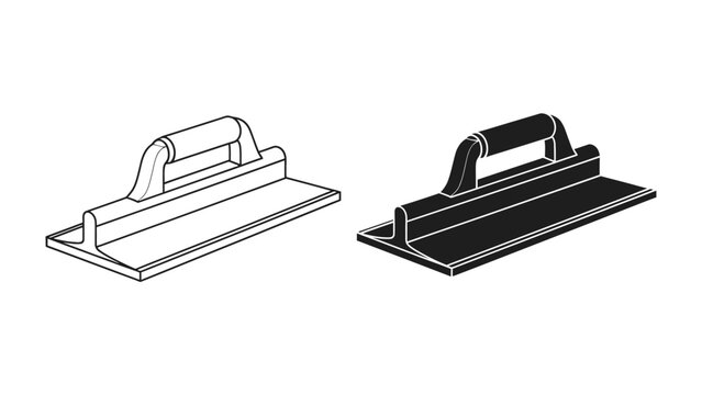 Plastering Tool Duo: A set of two plastering trowels, one in outline and the other in solid black, showcasing a tool for construction and renovation.