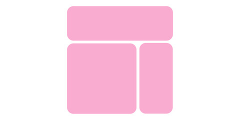Fototapeta premium Pink color modern liquid bento grid collage frame effect UI panel template design. Web interfaces surface UI UX design.