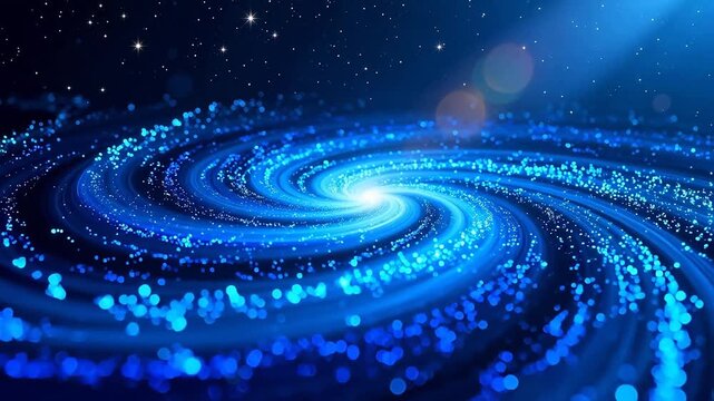Blue spiral galaxy with stars