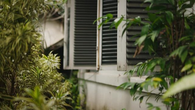 Vintage Wooden House Window in Indonesia