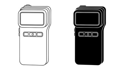 Two handheld devices, one black and one white, with screens and buttons. © Mohiuddin123