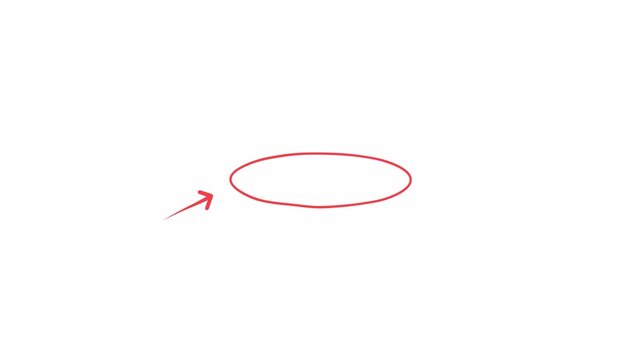 doodle arrow direction to the red circle animation