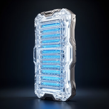 Futuristic Cybernetic Core with Glowing Blue Circuitry