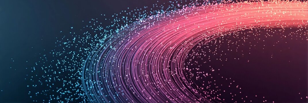 Abstract Promotion Background with Glowing Dynamic Data Trails and Sparkles with Copy Space Area.