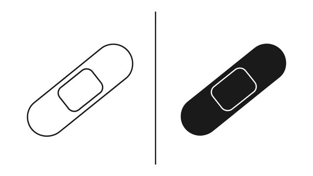 Bandage icon, outline and solid fill