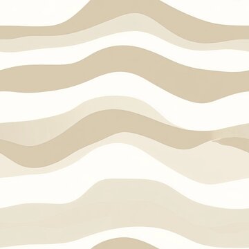 Minimalist Abstract Seamless Pattern with Smooth Wavy Flowing Lines and Warm Neutral Earth Tones