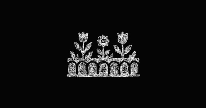 Sketch garden border icon animation - smooth progressive reveal