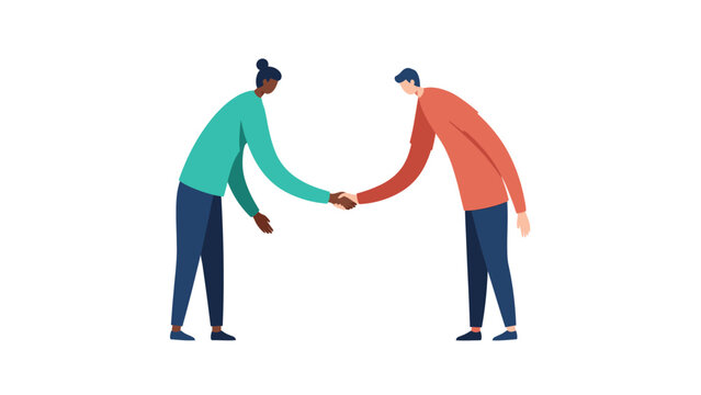 Two people shaking hands in a gesture of agreement or greeting