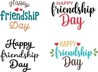 Fototapeta premium Happy Friendship Day Calligraphy Text Effect