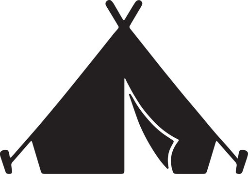 Camping tent icon representing outdoor adventure and recreational activities