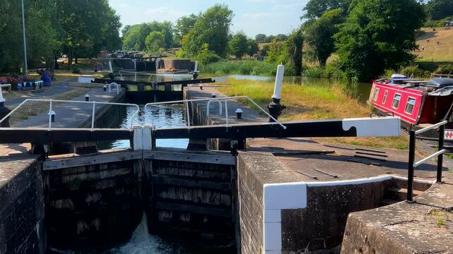 Grand Union Canal Hatton Locks Warwickshire England UK