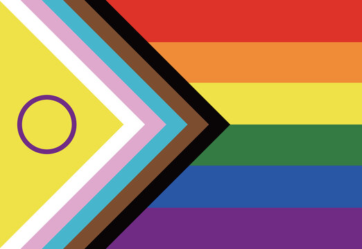 New intersex inclusive progress pride Rainbow sexual pansexual lgbt flag illustrator of national