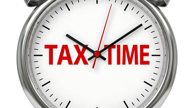 Tax Time Clock Symbolizing Urgency and Financial Responsibility - Pay Taxes Now
