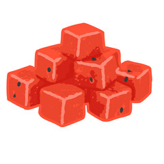 Naklejka premium Cute Hand Drawn Watermelon Cubes Isolated on Transparent Background PNG