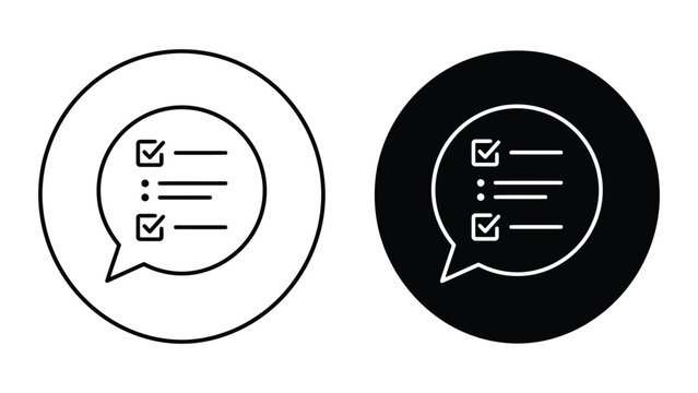 Checklist speech bubble icon for task management and completion with checklist