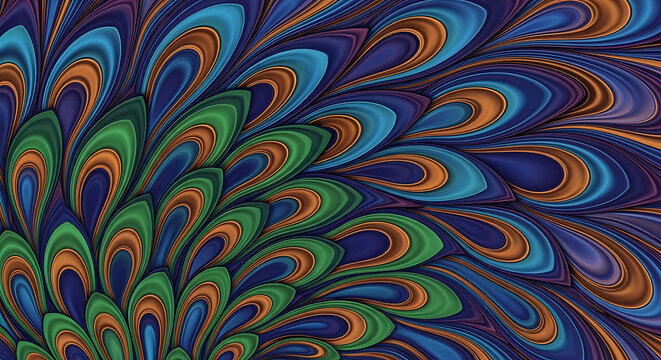 Abstract colorful peacock feather pattern Full HD 4K Download 2025 2026