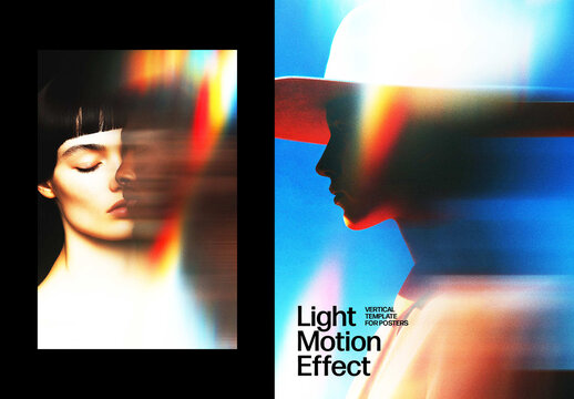 Light Motion Photo Effect For Poster And Social Media Design